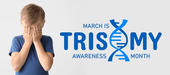 Banner for Trisomy Awareness Month with little boy