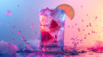 Colorful fresh drink for poster background - obrazy, fototapety, plakaty