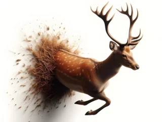 Crédence de cuisine en verre imprimé Antilope deer with antlers