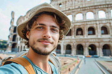 Solo traveler in Rome, Italy - obrazy, fototapety, plakaty