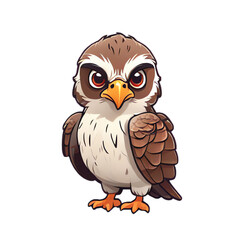 Cute cartoon eagle adorable minimalist design icon flat image 