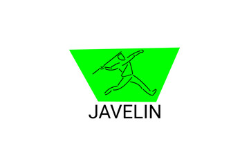 Javelin throw sport vector line icon. Javelin throw stance. sport pictogram, vector illustration.