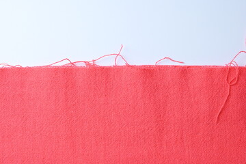 red fabric textile on white background, object for fashion cloth design