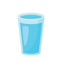 Glass of Water in Flat Icon Vector Illustration