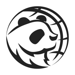Panda Logo template Isolated. Brand Identity. Icon Abstract Vector graphic