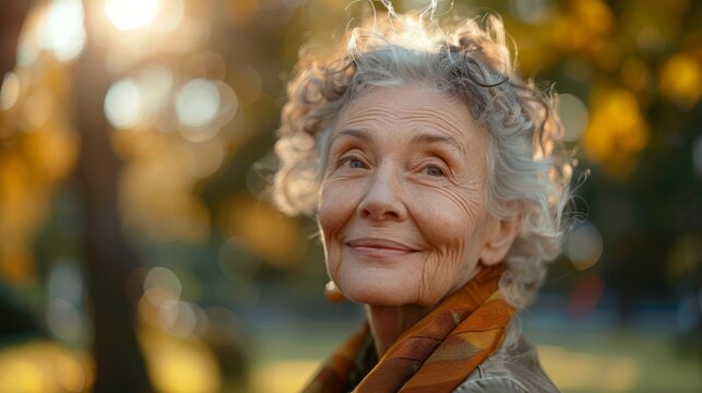 Smiling elders in nature, embracing their non-binary identity