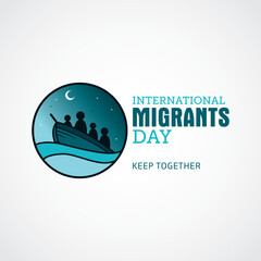 International migrants day vector illustration. Migrants Day themes design concept with flat style vector illustration. Suitable for greeting card, poster and banner. Suitable for business asset des