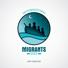 International migrants day vector illustration. Migrants Day themes design concept with flat style vector illustration. Suitable for greeting card, poster and banner. Suitable for business asset des