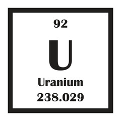 Uranium chemical element icon