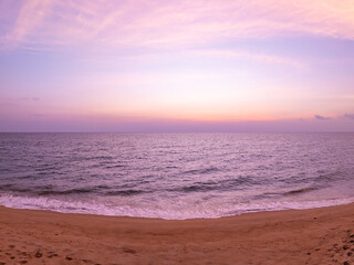 Landscape Sunset sky,Nature beautiful Light Sunset or sunrise over sea,Colorful dramatic majestic scenery sunset Sky with Amazing clouds and waves in sunset sky,Nature light cloud background