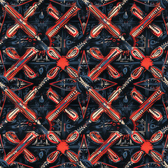 traditional ethnic seamless pattern for decorating carpets, fabrics and textiles on black background