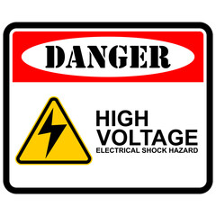 Danger, high voltage, Keep Out, sticker vector