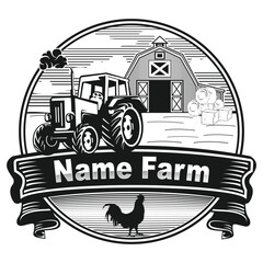 Vector Tractor logo and farm logo template collection. Farm House concept logo. suitable for any business related to farm industries