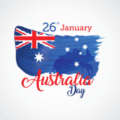 Obraz na płótnie Canvas Happy Australia Day Vector Illustration. Australia National Day themes design concept with flat style vector illustration. Suitable for greeting card, poster and banner. Suitable for business asset.