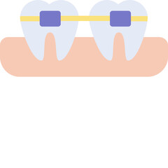 Braces vector  flat filled icons  illustration of dentist 