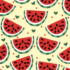 seamless pattern with watermelon