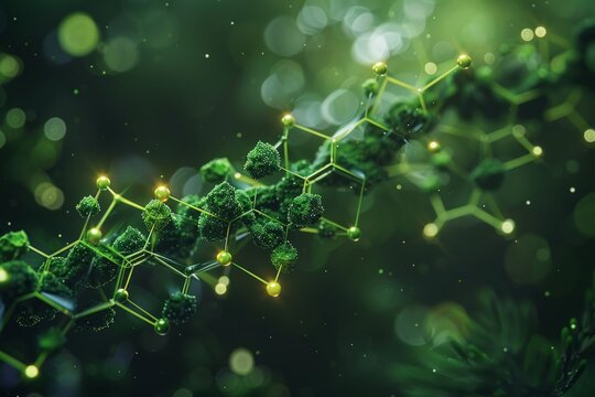 Depict the sustainability of green chemistry through AI generated images