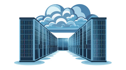 cloud storage data storage for web server hosting, in the style of accurate and detailed, dark gray and light azure, cad