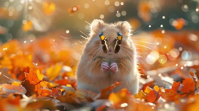 Wallpaper of a hamster playing