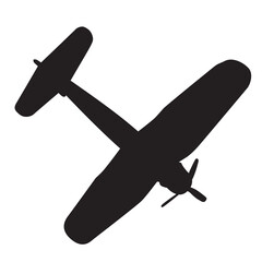 A silhouette of a World War Two fighter plane
