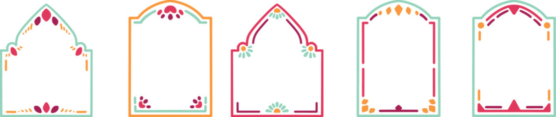 illustration of an background frame with colorful feathers