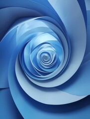 A swirling spiral design in shades of blue and white creates an abstract and dynamic background with a mesmerizing pattern.