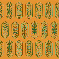 seamless pattern dayak ornament illustration