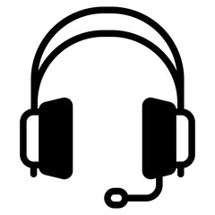 Customer service or customer support headset or headphones flat vector icon for apps and websites