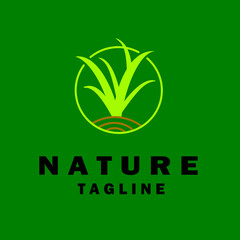 Nature leaf tree growth logo icon design template, garden, park. Editable vector design.