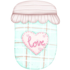 Green heart in a glass jar