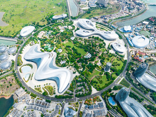 Characteristic building of Ocean Flower Island Sea Park in Zhanzhou, Hainan, China
