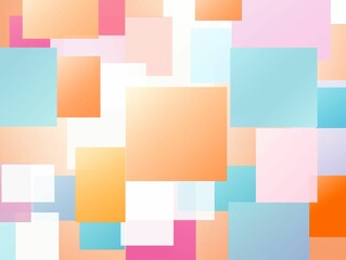 Colored Flat Squares Abstract Background. Generative AI