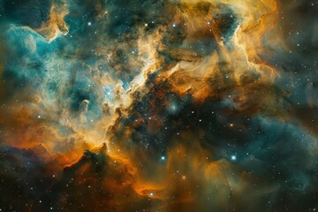 Vibrant nebula in outer space With swirling colors and stars Illustrating the beauty and mystery of the cosmos.