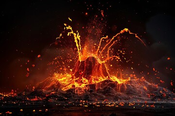 Volcanic explosion abstract element