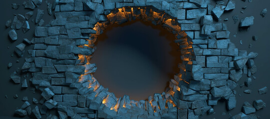 Obraz na płótnie Canvas stone circle hole, fire, crack, flame 8