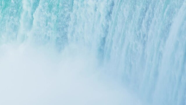 4k Niagara Falls Cascade, Blue Water Falling Down