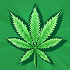 Cannabis Marijauna Leaf background illustration 