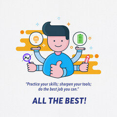 Best exam wishes for aspiring students. All the Best.