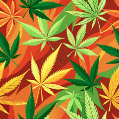 Cannabis Marijauna Leaf background illustration 