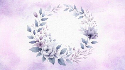 purple background with circle shape flowers for greeting design or template