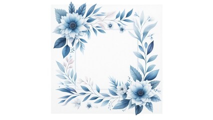 blue frame with floral deecoration for wedding or greeting card design