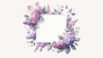 square frame with purple flowers border