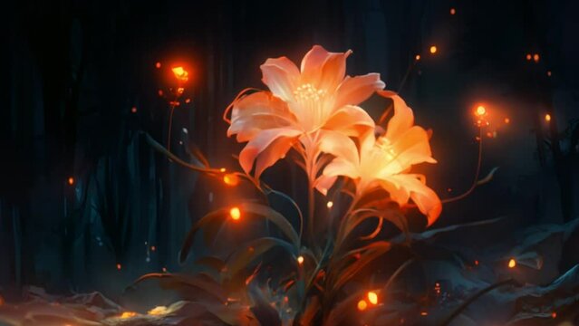 glowing flower illustration video