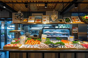 Obraz premium Fresh fish in the supermarket