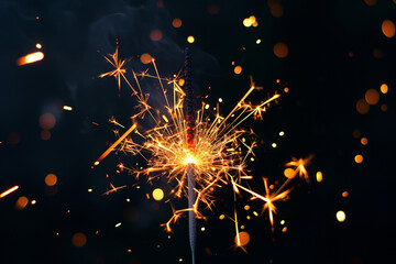 Obraz premium cold firework on black background