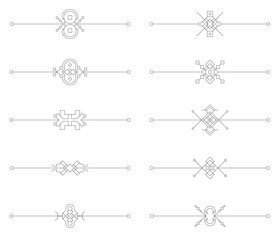 Divider decorative line art set vector	