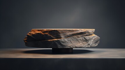 3d illustration flat stone pedestal for product display