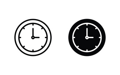 Time and Clock line icon set. Watch, Timer, Current time vector illustration