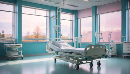 Hospital bed specially designed for hospitalized - obrazy, fototapety, plakaty