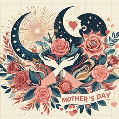 Mother's day celebration design with flowers